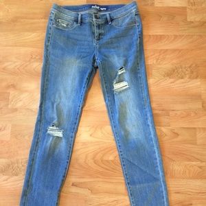 NY&C Soho Distressed Skinny Jeans/Stretch Leggings